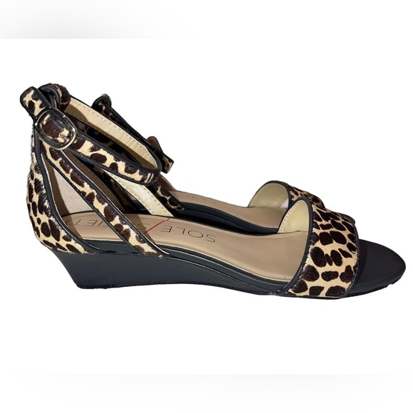 Sole Society - cheetah print leather sandal / wedge - NWT / NIB - size 6.5M - Picture 4 of 7